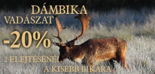 20% kedvezmény dámbika vadászatra